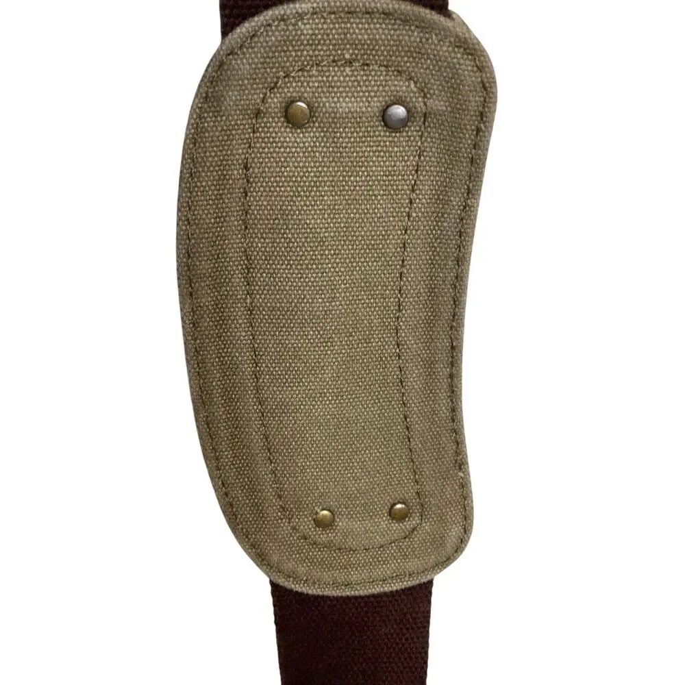 Vintage Military Leather Canvas Laptop Bag Messenger Army Green Adjustable Strap